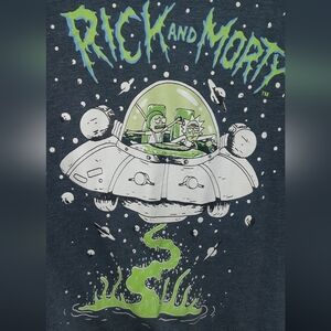 👽Rick and Morty Graphic Tee - Navy Blue Men's Large👽
